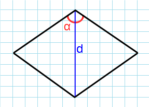 Ромб с углом и диагональю