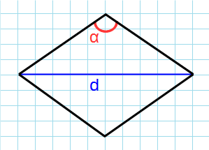 Ромб с углом и диагональю